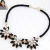 Weave Link Chain Crystal Flower Necklace&Pendant Fine Jewelry Women Collar Bohemia Statement Choker