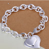 Figaro Double Heart Charm Bracelet