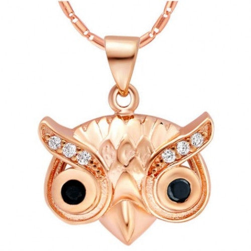 Rock Style Night Owl Head Pendants Necklace