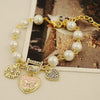 Heart D Pearl Love Heart Bracelet